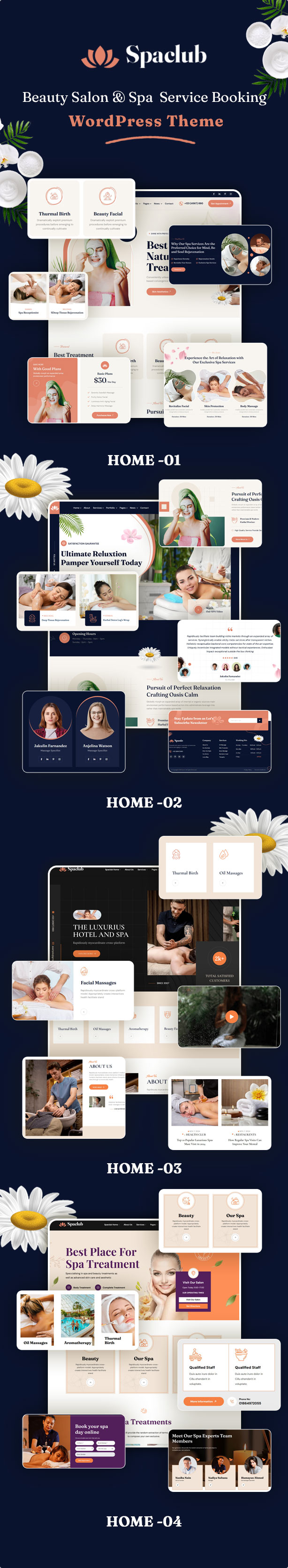 Spaclub - Beauty Salon & Spa Service Booking WordPress Theme - 1