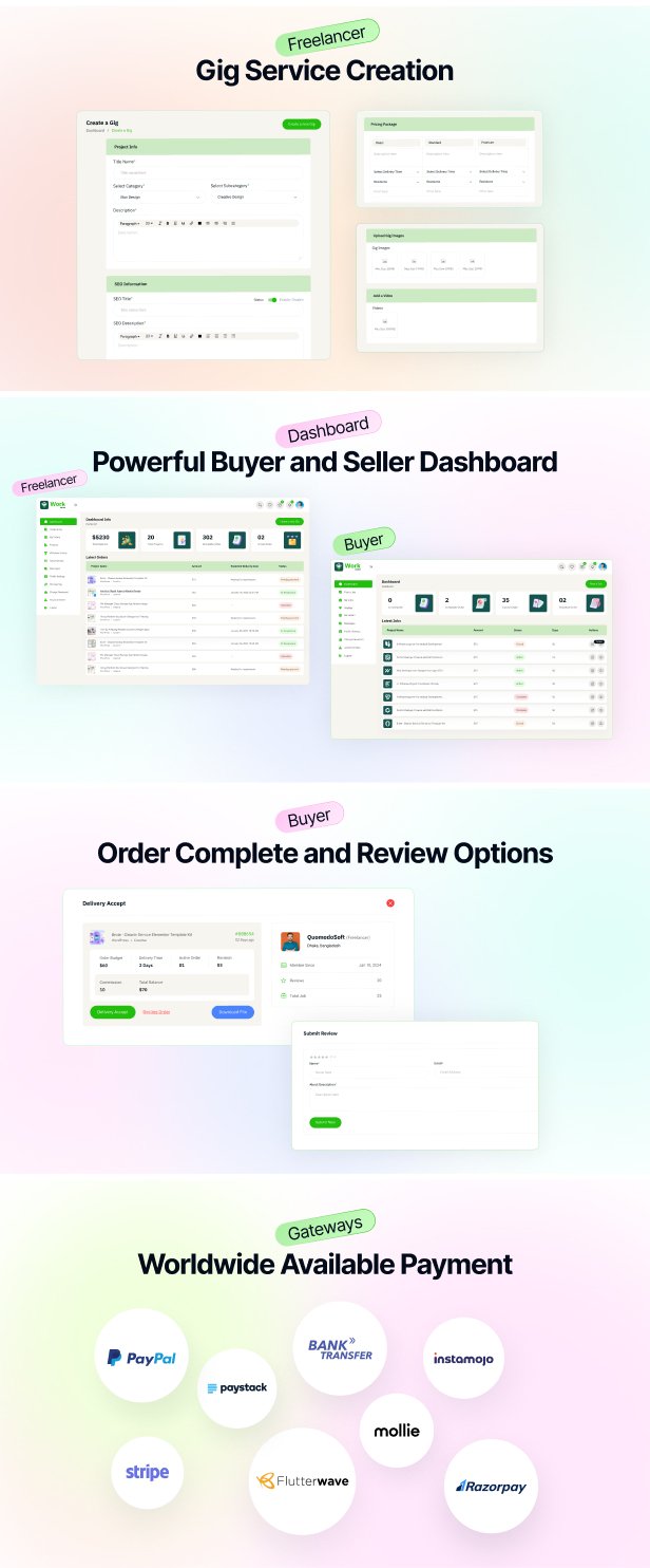 Workzone - Freelancer Marketplace for Gig Service Order & Job Posting Laravel Script