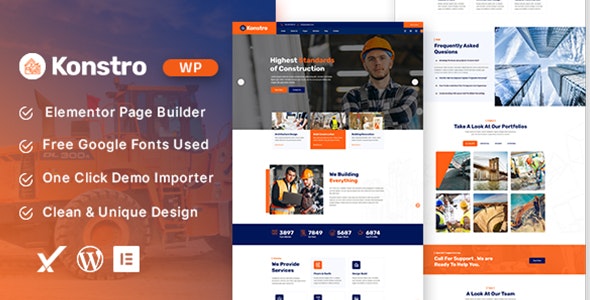 Konstro – Construction WordPress Theme - Business Corporate