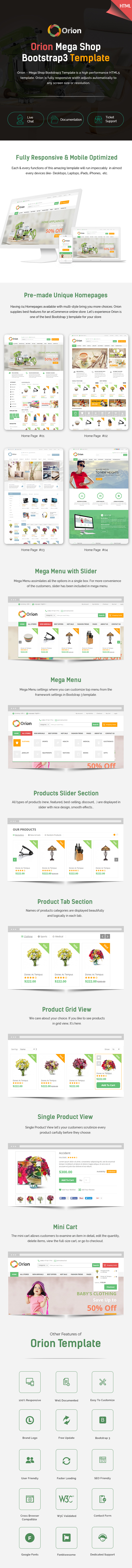Orion - eCommerce in HTML Website Template using Bootstrap - 1