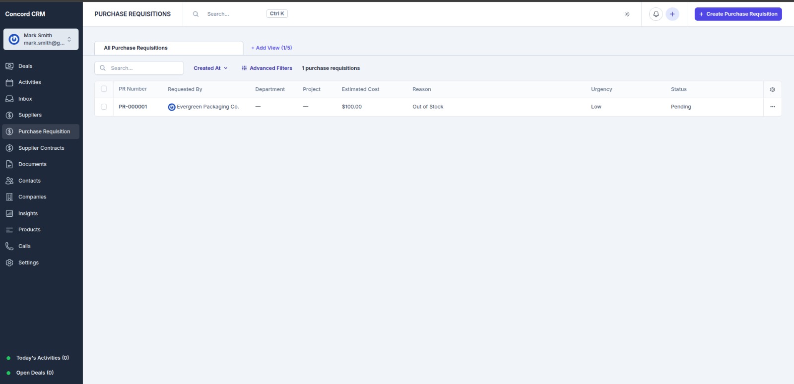 Purchase Management Dashboard