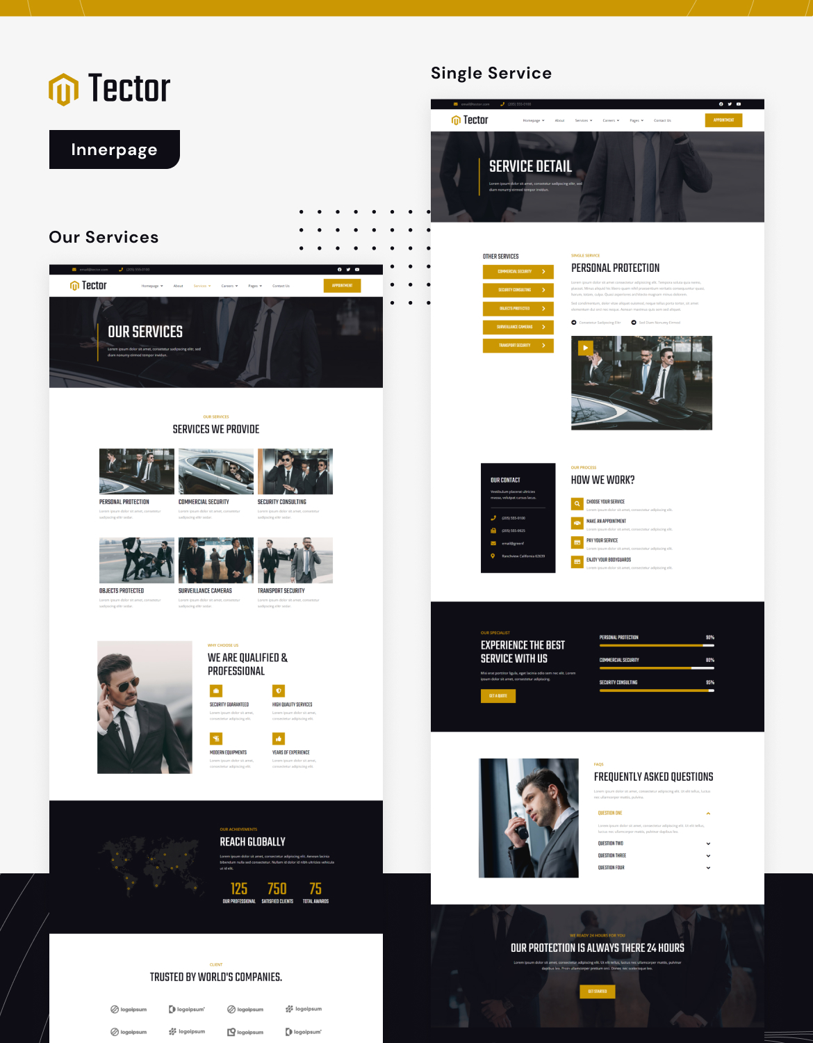 Tector | Bodyguard & Security Agency Elementor Template Kit - 3