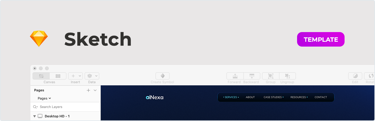 AiNexa – AI Agency Template for Sketch