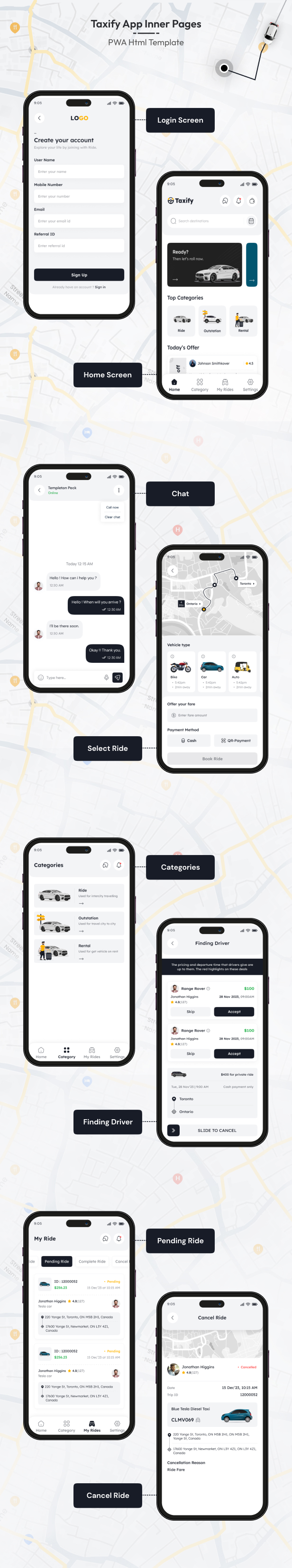 taxify – Electronic Shop Mobile App PWA Template