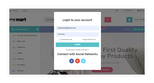 Social Login Supported