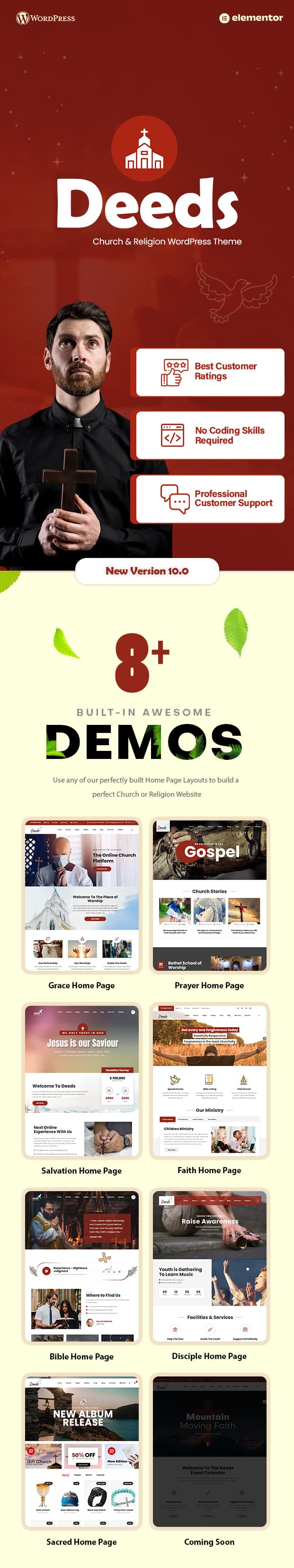 Deeds - The Best Church WordPress Theme - 1