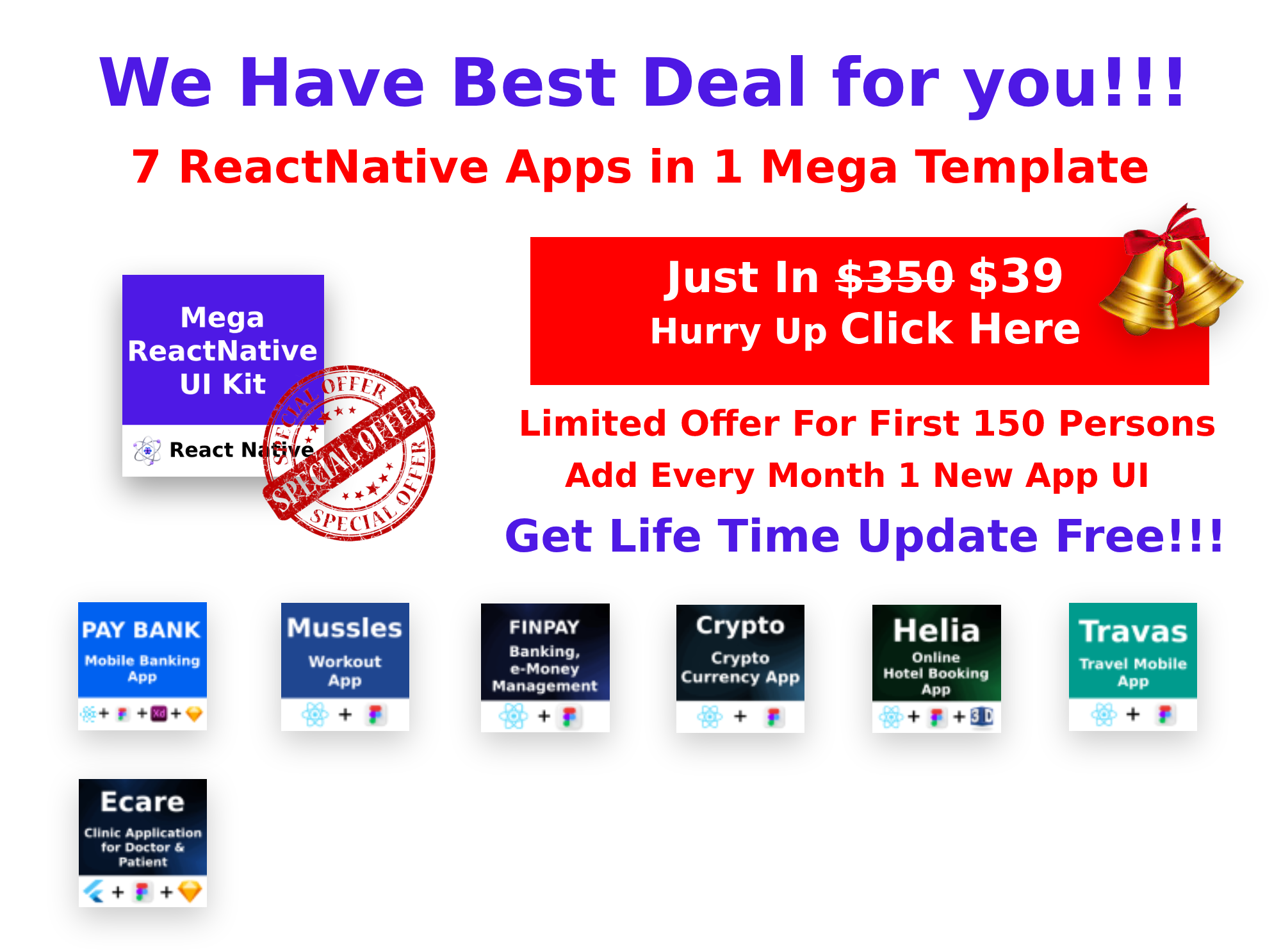 CaMo-2 React Native Kit 6 Apps in 1 Template | React Native | Figma + Sketch FREE - 1