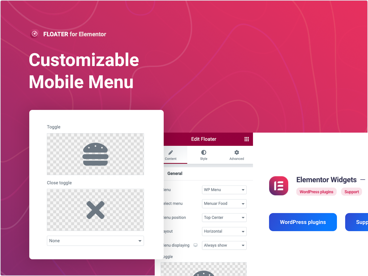 Customizable Mobile Menu