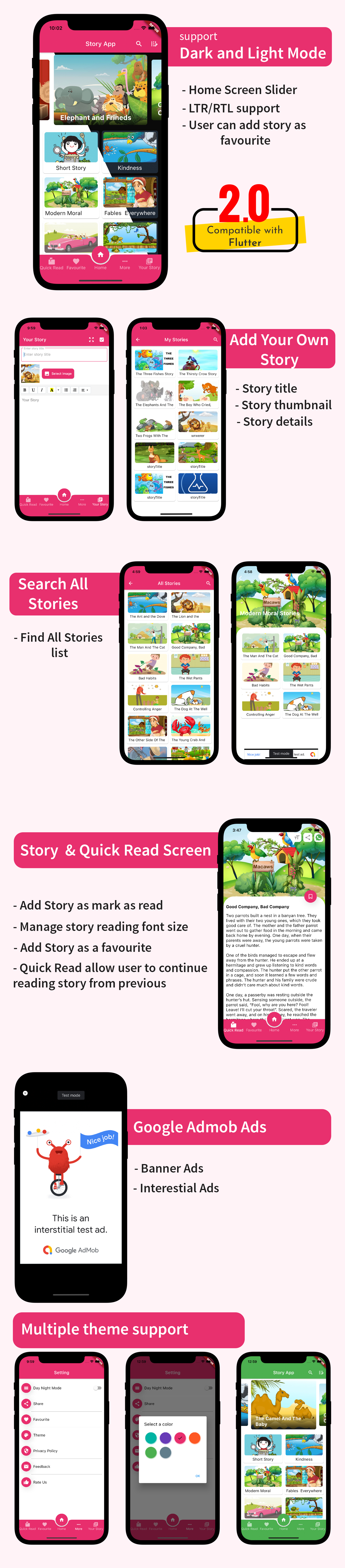 Flutter Story Book App with Admin panel | Flutter full source code | Ready to publish - 11