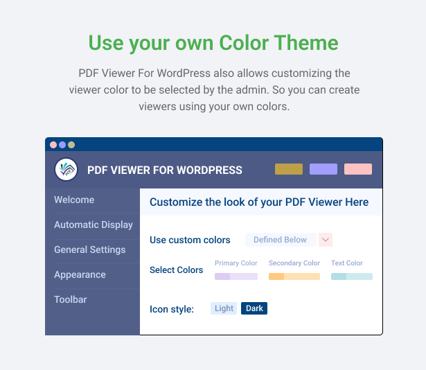 PDF Viewer Custom Color Styles