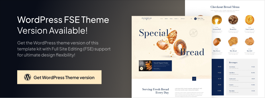 Panbread – Fresh Bakery & Pastry Elementor Template Kit - 1