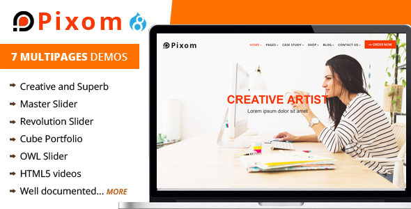 Pixom - Multipages Responsive Drupal 8 Theme | Business