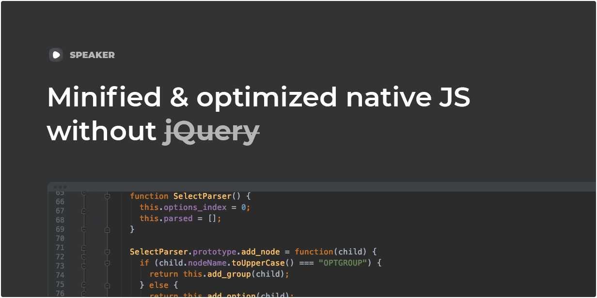 Minified & optimized native JS without jQuery