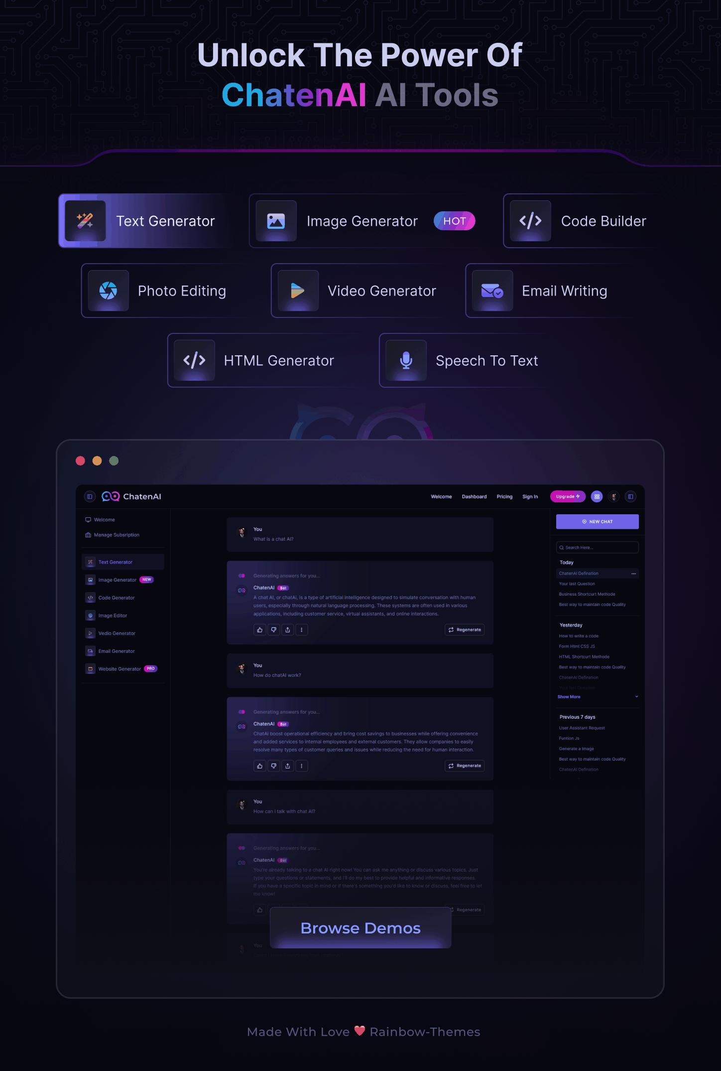 ChatenAi - AI SaaS Website + Dashboard React NextJS UI Kit