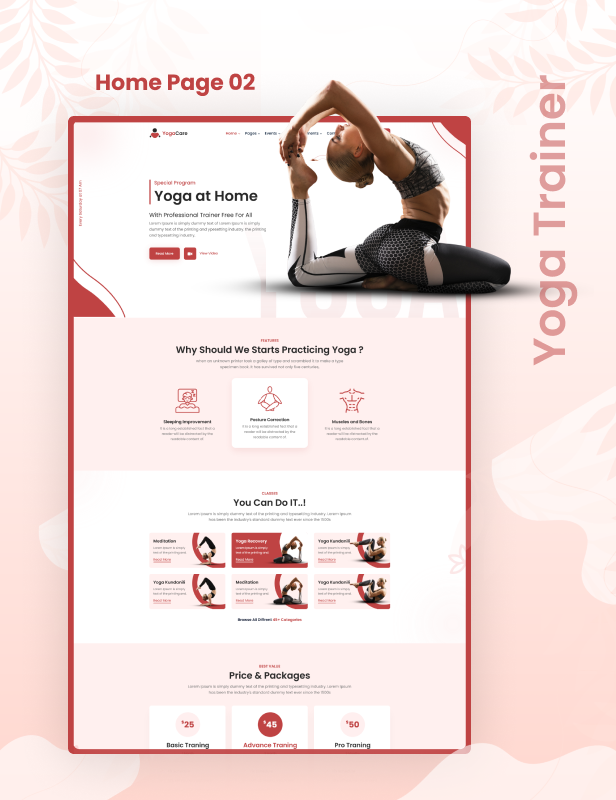 YogaCare - Coach, Speaker & Motivation HTML Template by hugebinary