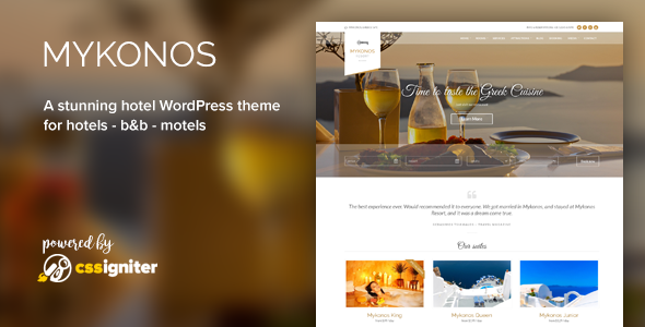 Mykonos Resort - Hotel Theme For WordPress - Travel Retail