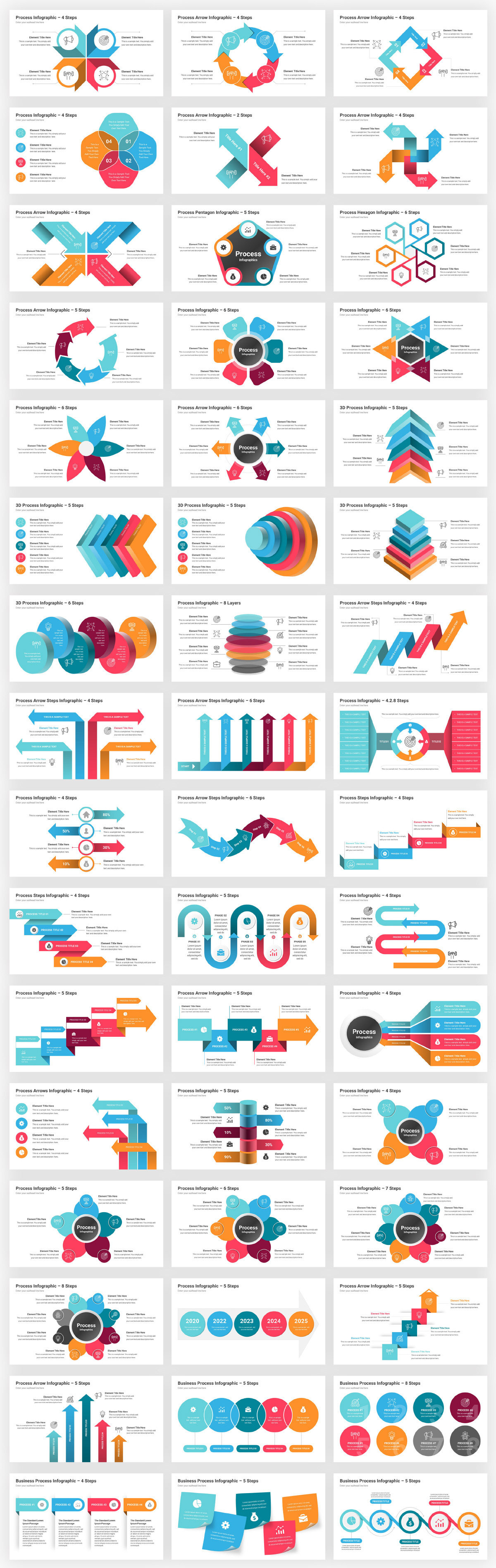 Infographics Complete Bundle PowerPoint Templates - 64