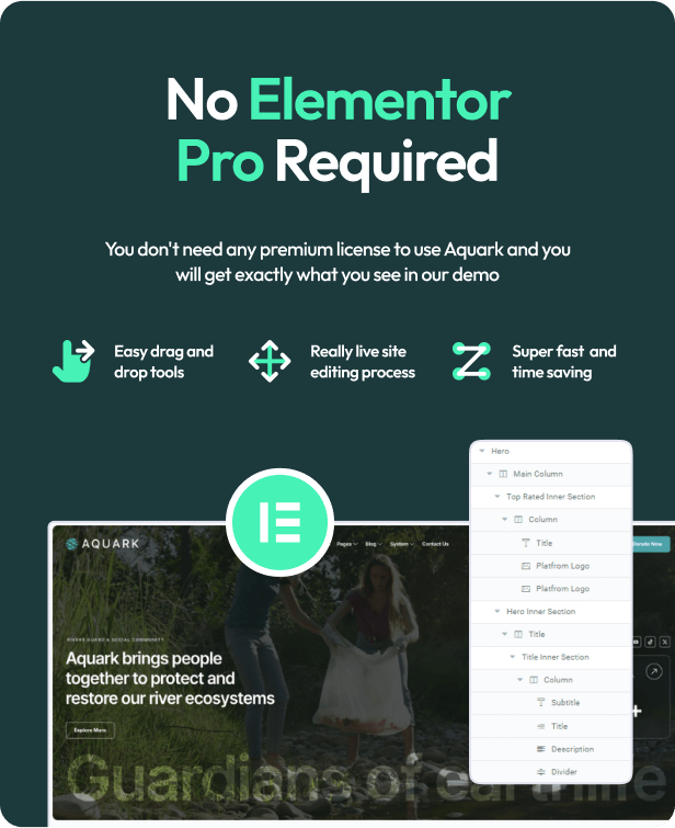 Aquark - River Guard & Social Community Elementor Template Kit - 2