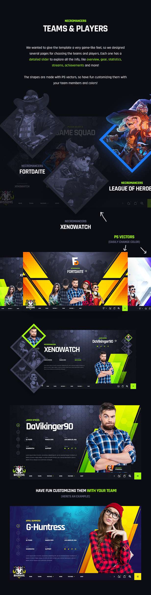 Necromancers - eSports Team PSD Template - 14