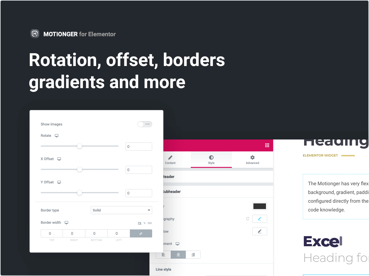 Rotation, offset, borders gradients and more