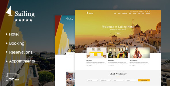 Hotel WordPress theme - Sailing