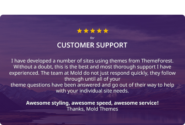 Five Star Rating for support