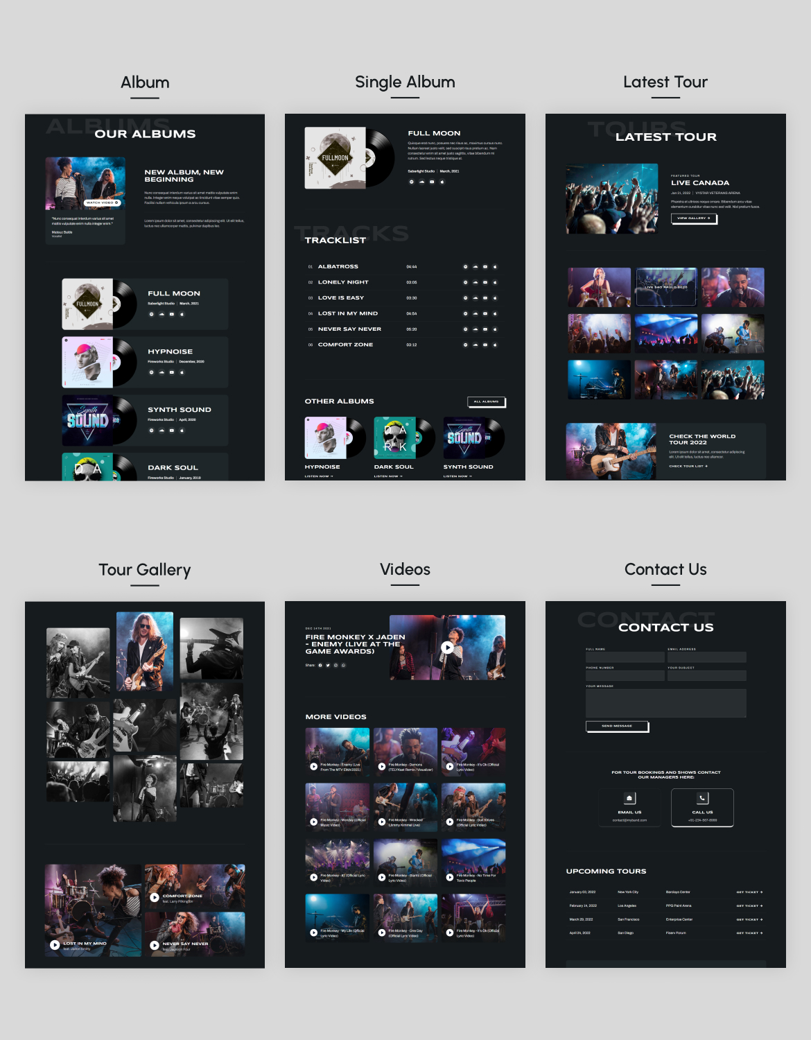 Fire Monkey | Music Band & Musician Elementor Template Kit - 2