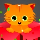 Cat in a gift box e-card Animation