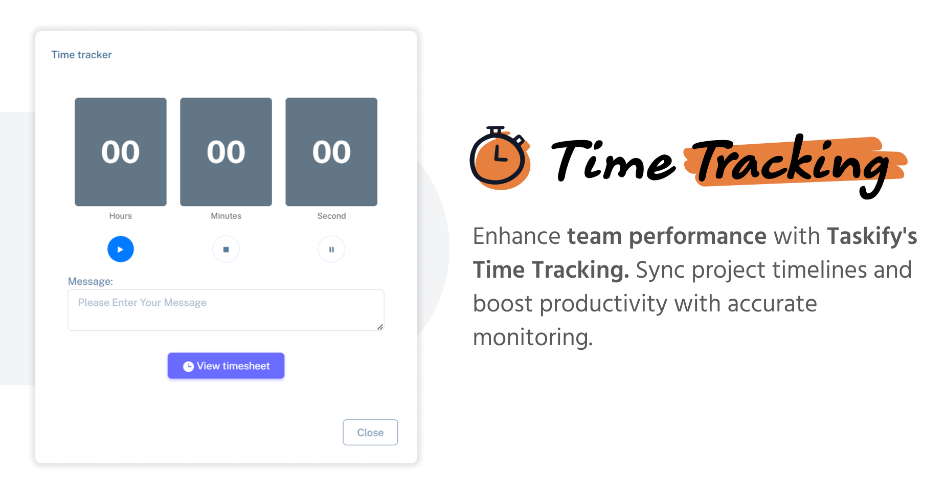 Time Tracking - Admin panel - Taskify SaaS - Project Management, Task Management & Productivity Tool