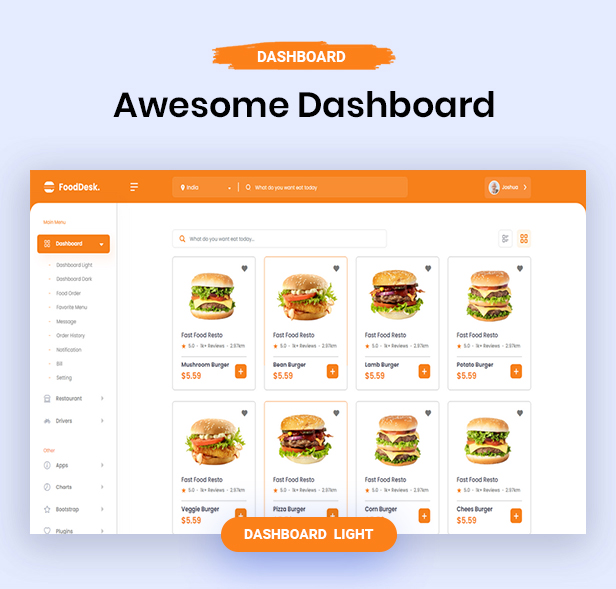 FoodDesk - Vite Food Delivery Admin Dashboard Template