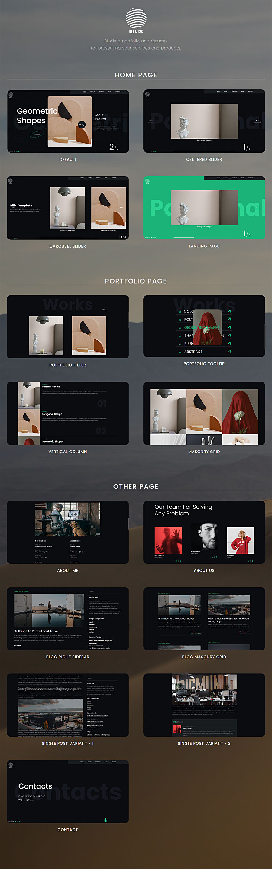Bilix - Portfolio & Resume HTML Template - 1