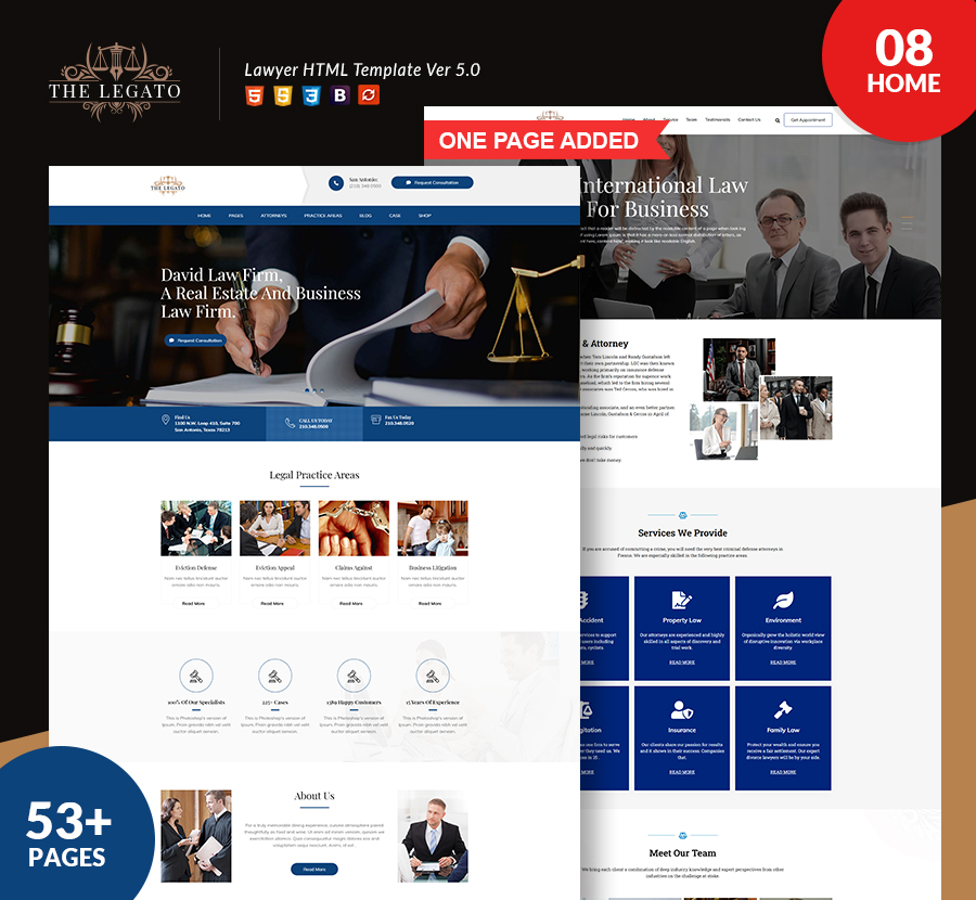 The Legato Lawyer Attorney and CA HTML Template - 1