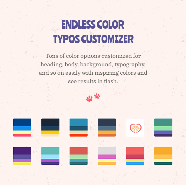 Petie - Pet Care Center & Veterinary WordPress Theme Unlimited Color Typoes