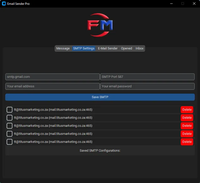Frank Mail Pro Interface