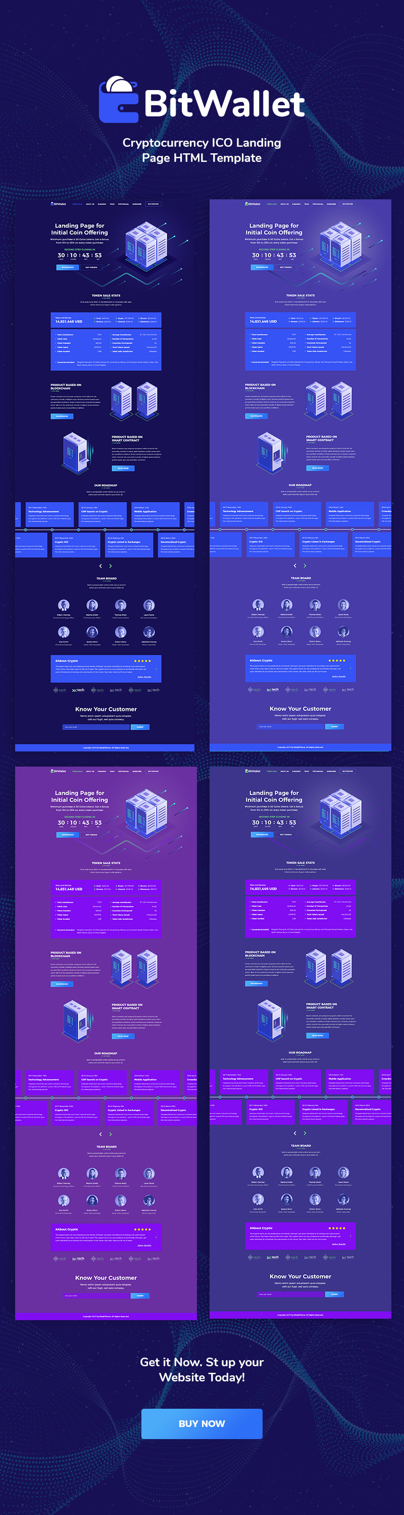 BitWallet - Cryptocurrency ICO Landing Page HTML Template - 2