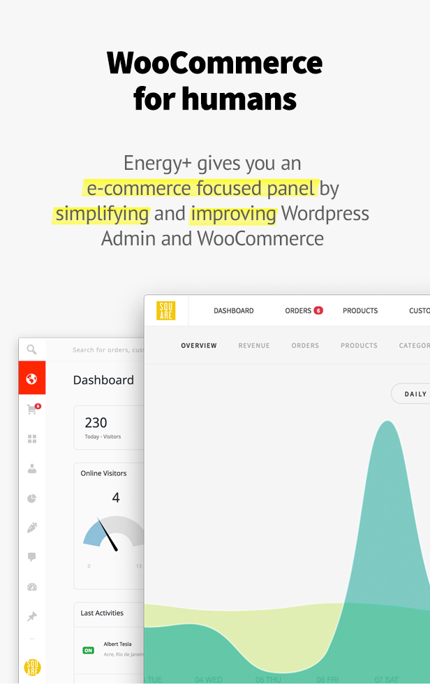 Energy+ A beautiful admin panel for WooCommerce