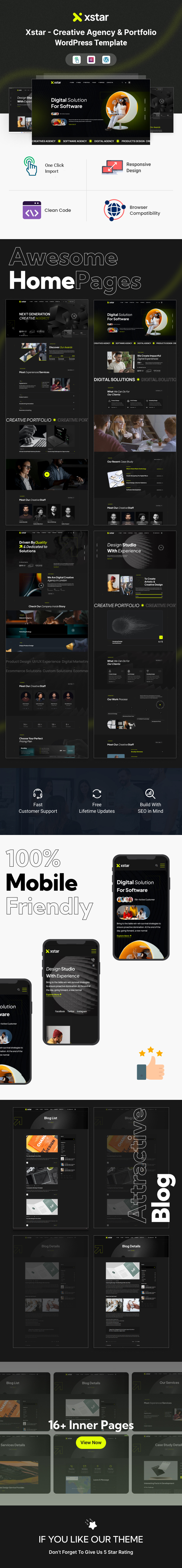 Xstar - Creative Agency & Portfolio WordPress Theme - 1