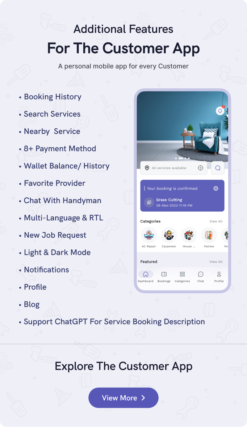 Handyman Service - On-Demand Home Service Flutter App with Complete Solution + ChatGPT - 26