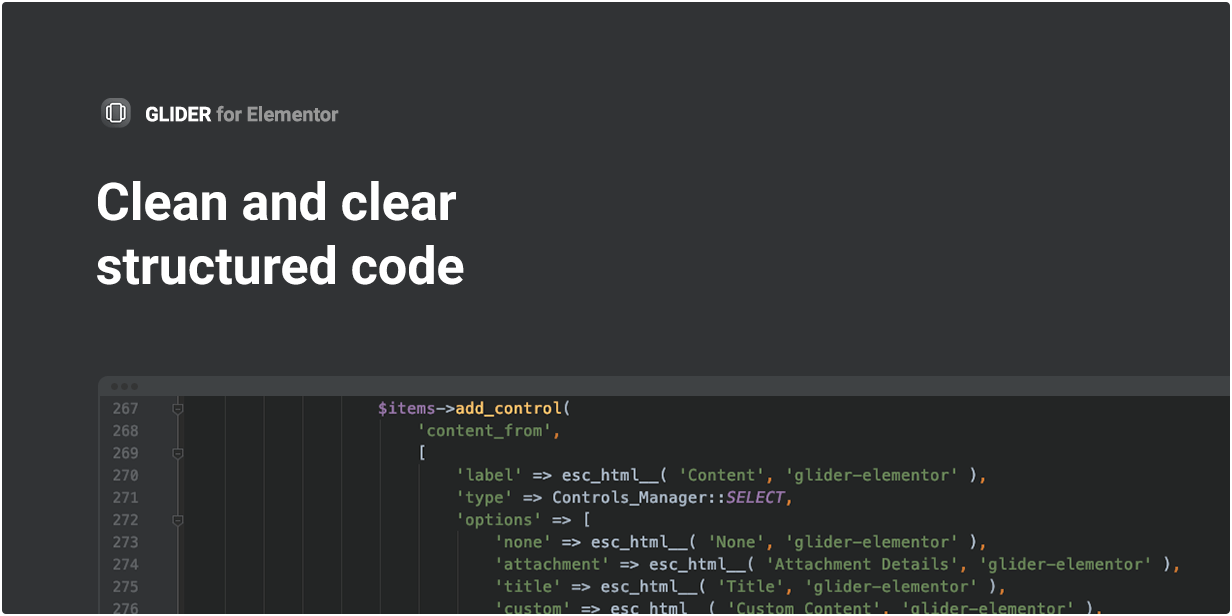 Clean and clear structured code
