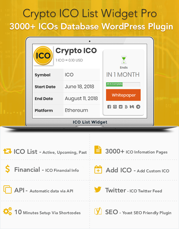 Crypto ICO List Widgets Pro - WordPress ICO Database Plugin - 1