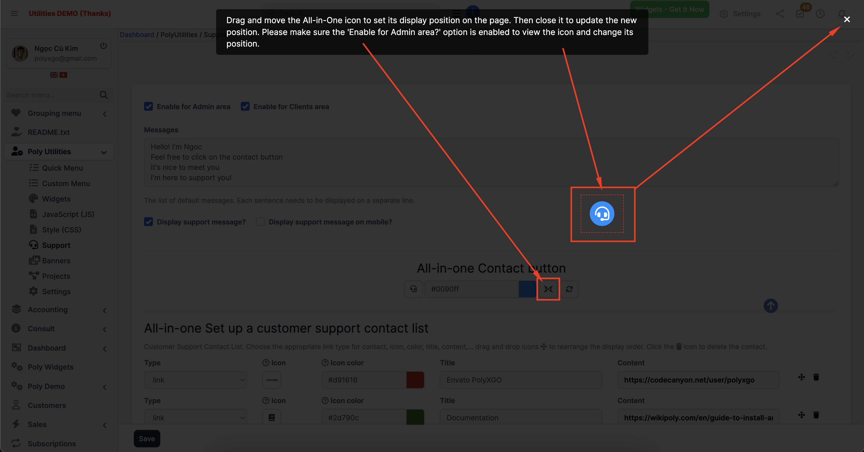 PolyUtilities for Perfex CRM: Quick Access Menu, Custom JS, CSS, and More - 14