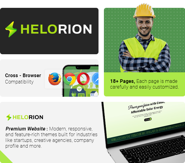 Helorion - Solar & Green Renewable Energy Company Elementor Template Kit - 1