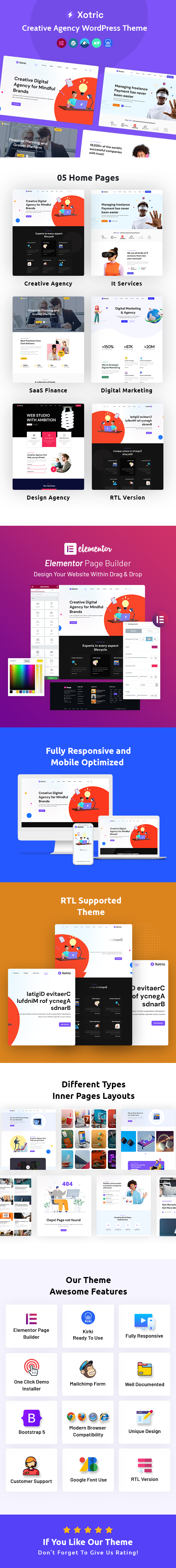 Xotric - Creative Agency WordPress Theme + RTL - 1