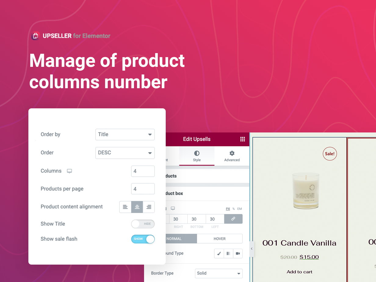 Manage of product columns number