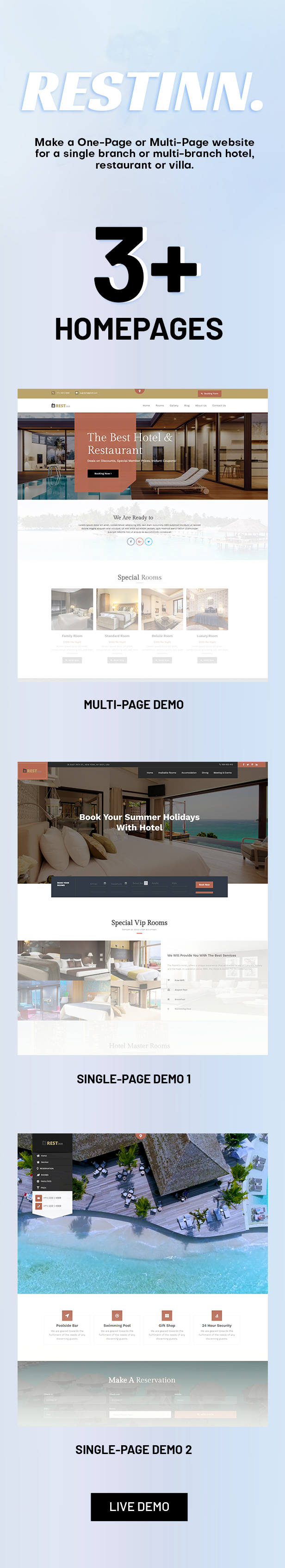 Restinn- Hotel Booking WordPress Theme (One Page and Multipage) - 2