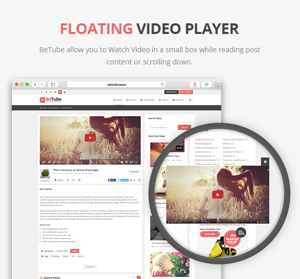 Floating Video Player