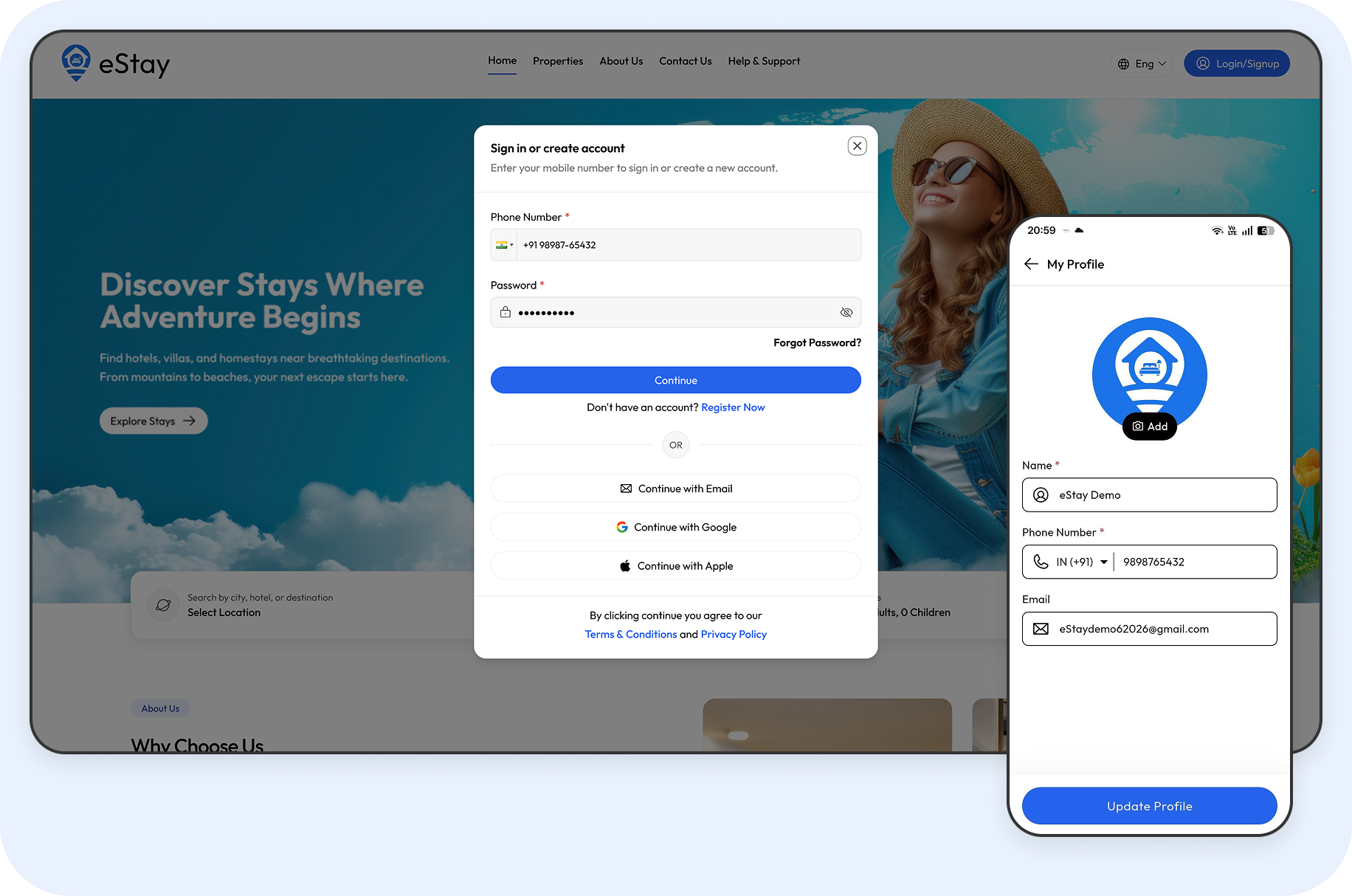 Secure Authentication & Profile Management