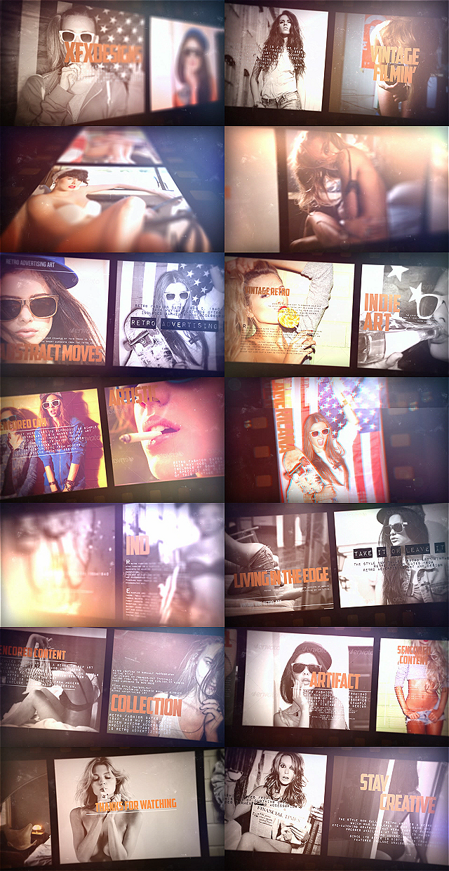 After effects Templates vintage film slideshow 