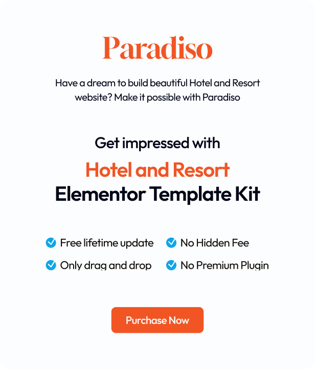 Paradiso - Hotel & Resort Elementor Template Kit - 1