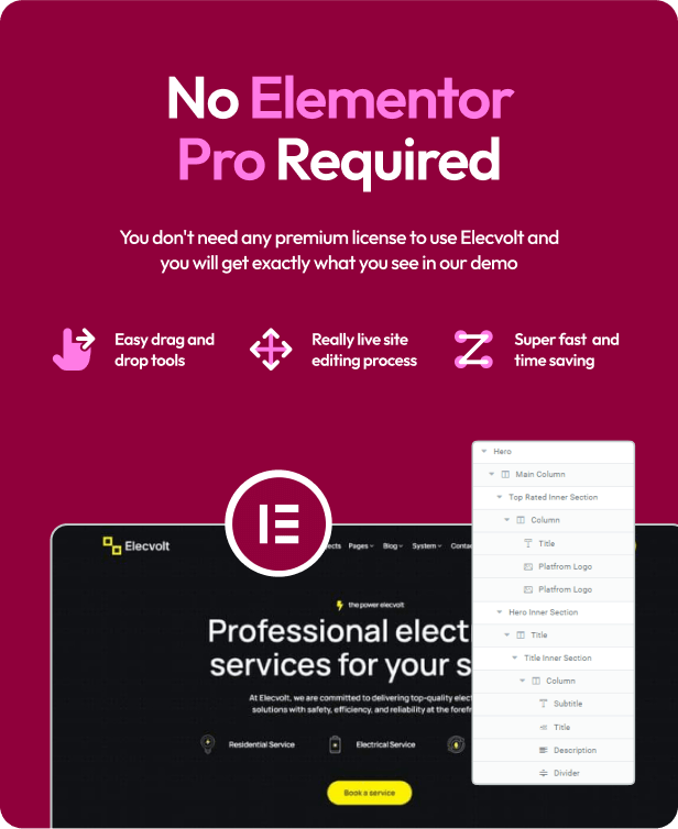Elecvolt - Electrician & Electrical Services Elementor Template Kit - 2